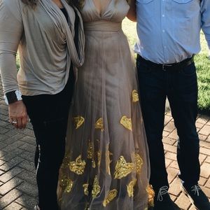 ASOS Butterfly Beige and Yellow Dress